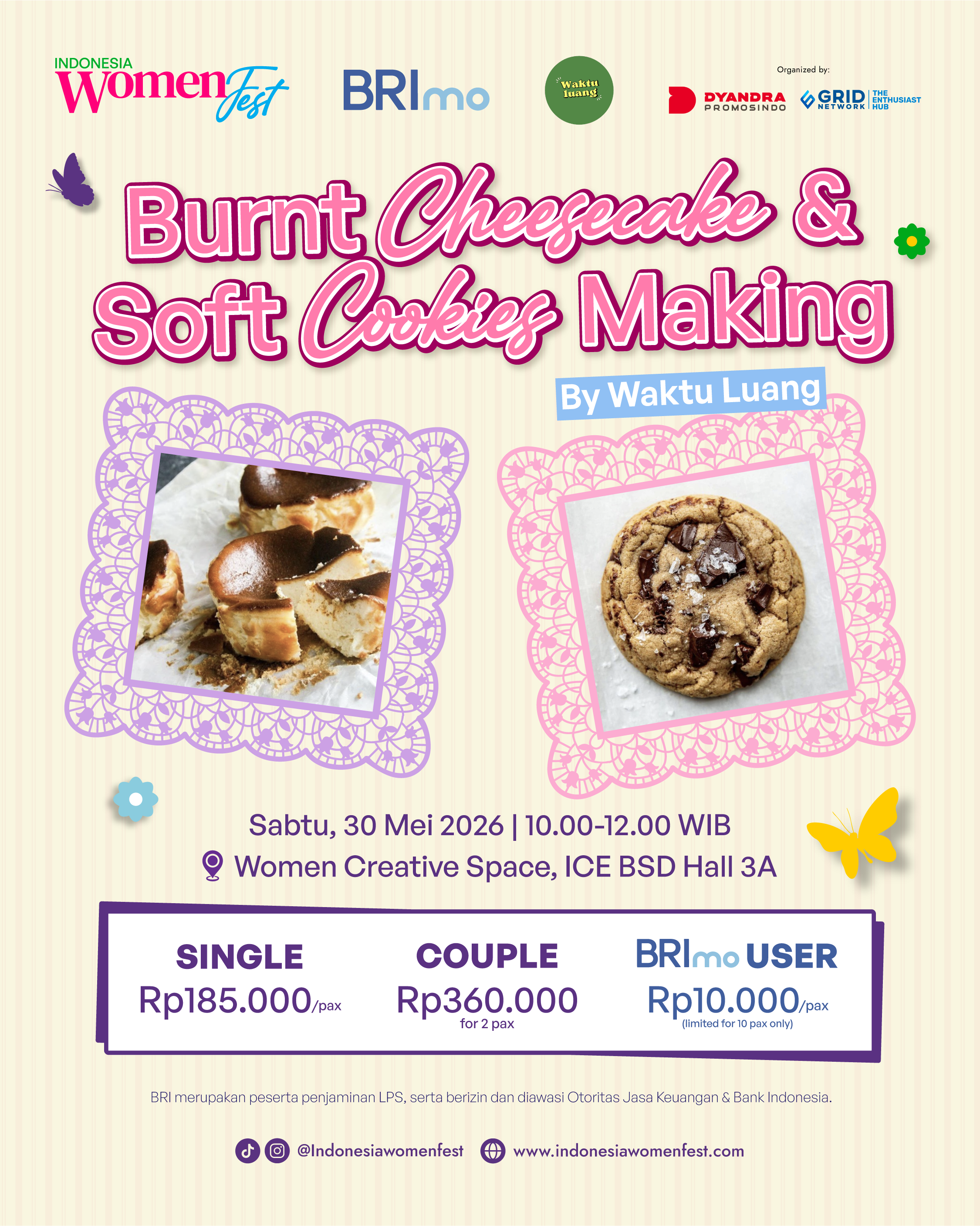 Women Creative Space: Burnt Cheese Cake & Soft Cookie Making by Waktu Luang 